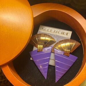 Accessorize Gold and Purple Geometric Earrings